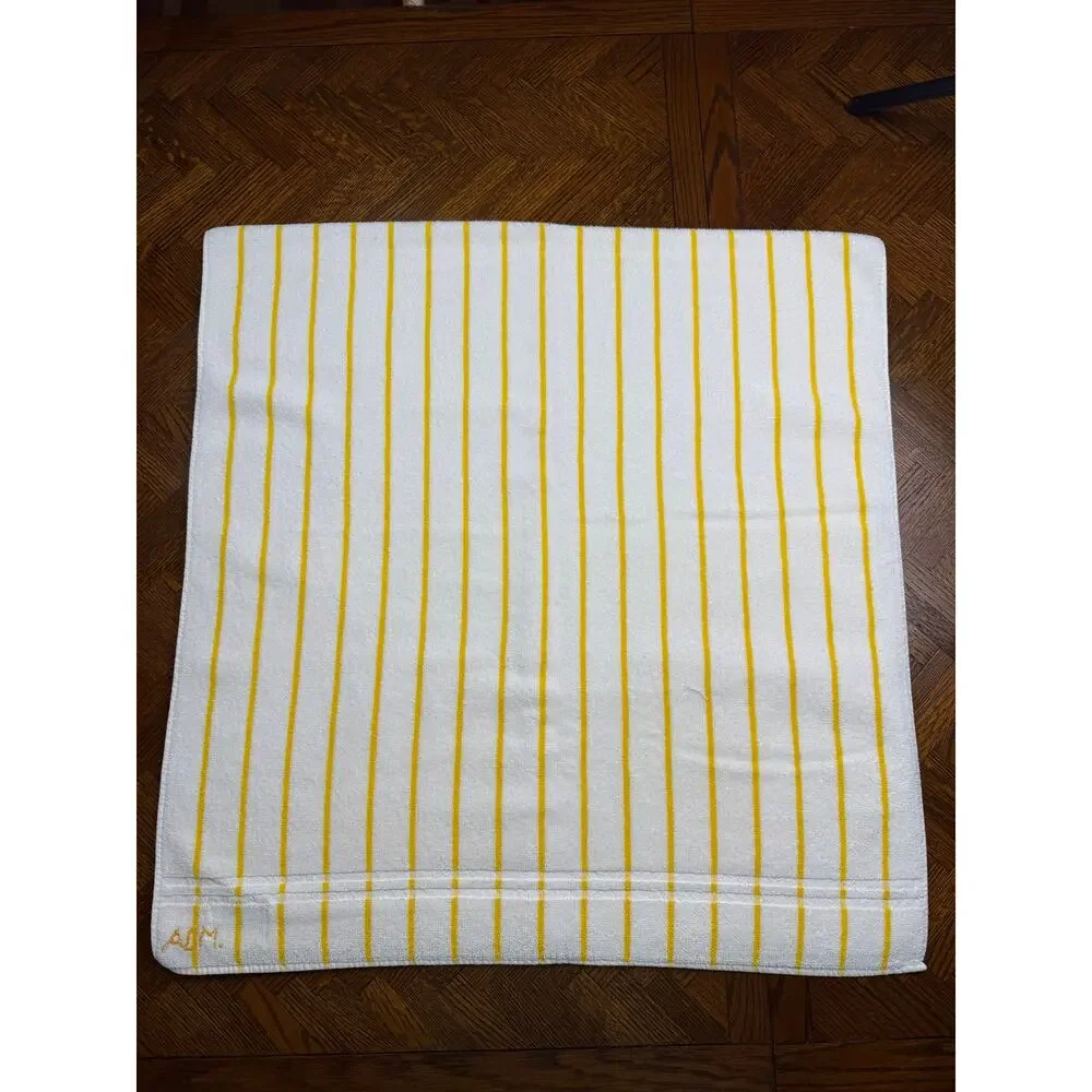 \VINTAGE Kaufman yellow stripe bath towel